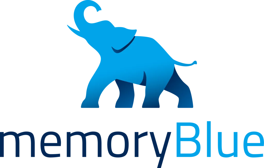 MemoryBlue Logo Stacked Gradient Color